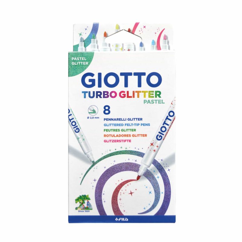 Μαρκαδόροι Giotto Turbo Glitter Pastel 8τμχ