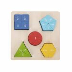 Ξύλινα Σφηνώματα Σχήματα και Κλάσματα Tooky Toy TH939