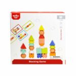 Tooky Toy Ξύλινο Παιχνίδι Στοίβαξης με Σχήματα & Κάρτες TF268